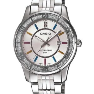 CASIO COLLECTION Mod. LADY DATE GLITTER BEZEL - WHITE