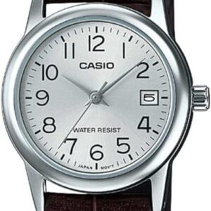 CASIO COLLECTION Mod. LADY DATE SILVER, LEATHER - ARGENTEE