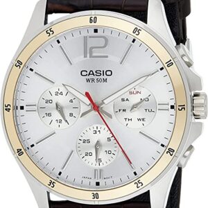 CASIO COLLECTION Mod. MULTIFUNCTION CALENDAR, LEATHER - SILVER