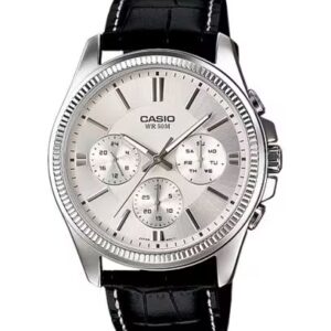 CASIO Mod. DAY DATE MULTIFUNCTION,  LEATHER - WHITE