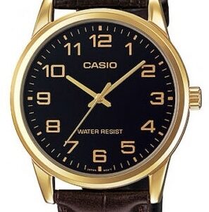 CASIO COLLECTION Mod. ONLY TIME GOLD, LEATHER - BLACK