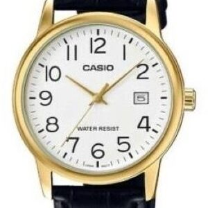 CASIO COLLECTION Mod. DATE GOLD, LEATHER - WHITE