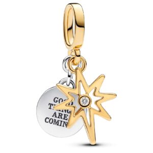 PANDORA CHARMS Mod. ENGRAVABLE NORTH STAR LAB-GROWN DIAMOND DANGLE