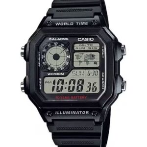CASIO SPORT Mod. WORLD TIME ILLUMINATOR 5 ALARMS - FUTURE CLASSIC COLLECTION - BLACK