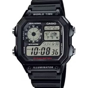 CASIO SPORT Mod. WORLD TIME ILLUMINATOR 5 ALARMS - FUTURE CLASSIC COLLECTION - BLACK