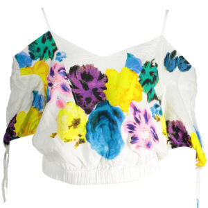 DESIGUAL T-SHIRT MANICHE CORTE DONNA BIANCO