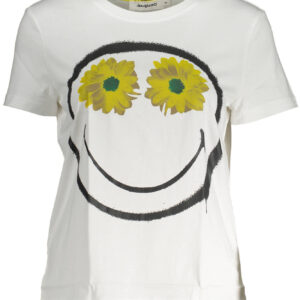 DESIGUAL T-SHIRT MANICHE CORTE DONNA BIANCO