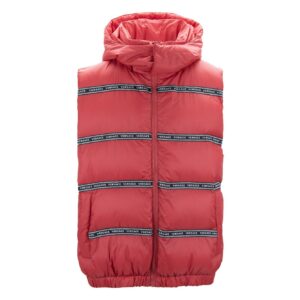 Elegant Red Versace Logo Vest with Detachable Hood