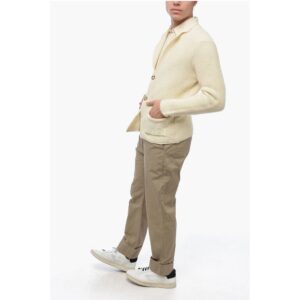Virgin Wool Cardigan with Patch Pockets
