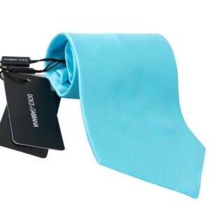 Stunning Light Blue Silk Men's Tie
