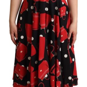 Sicilian Bag Print Sleeveless Midi Dress