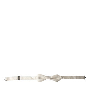 Elegant White Silk Bow Tie