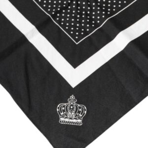 Black Polka Dots Cotton Handkerchief Scarf