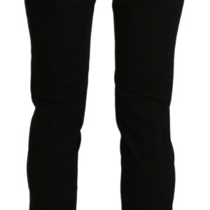 Elegant Black High Waist Cropped Pants