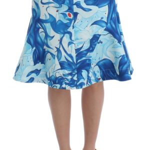 Elegant Fresco-Print Knee-Length Skirt
