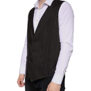 Black Cotton Waistcoat Dress Formal Vest