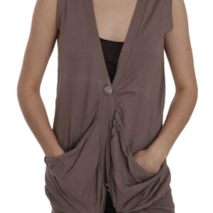 Chic Sleeveless Cotton Cardigan Top