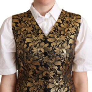 Elegant Black Jacquard Waistcoat