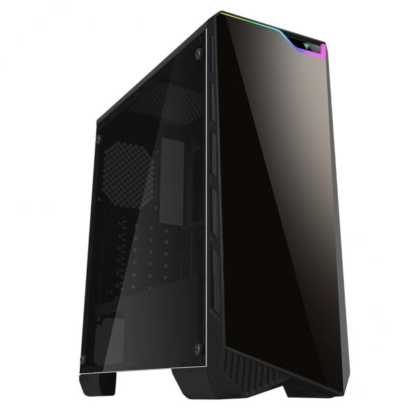 Itek nooxes x10 evo â? case pc gaming middle tower atx, addressable rgb, 2xusb3, pannello laterale in vetro trasparente, nero