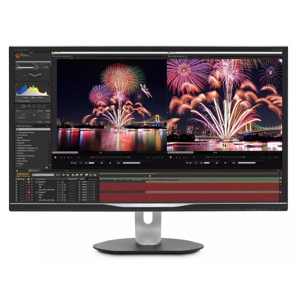 Philips 328p6aubreb usb-c docking station monitor 32``, 2560 x 1440, led ips, hdr 400, adobe rgb 99%, pivot, inclinabile, 10 bit, audio integrato, hdmi, display port, vga, usb, rj45, vesa, nero