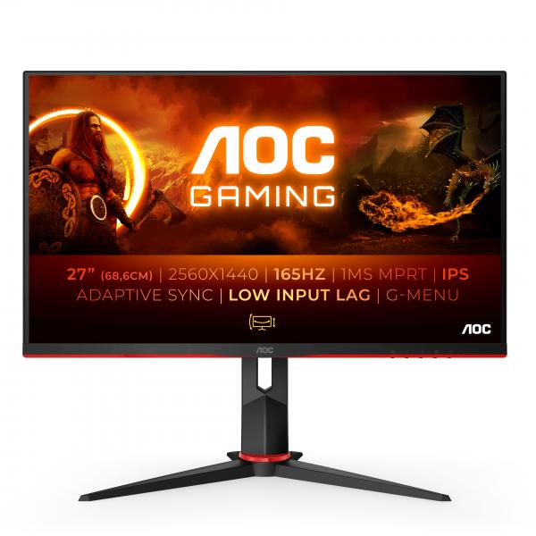 Aoc monitor gaming 27`` q27g2s-eu 2560x1440 pixel quad hd led tempo di risposta 4 ms frequenza di aggiornamento 165 (hz)
