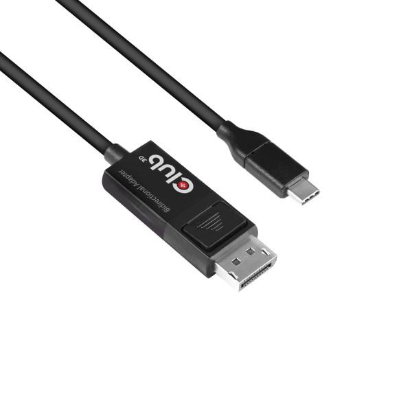 Club3d cac-1557 cavo adattatore usb 3d da tipo c a displayport 8k 60hz hdr 1.8mt nero