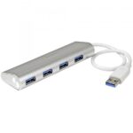 Startech hub usb 3.0 a 4 porte compatto e portatile con cavo integrato