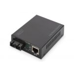 Digitus media converter gigabit poe, rj45 connettore fibra ottica sc multimode