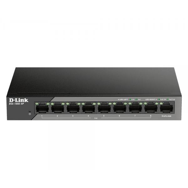 D-link dss-100e-9p switch di rete non gestito fast ethernet 10-100 supporto power over ethernet nero
