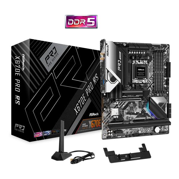 Asrock mb amd x670 scheda madre x670e pro rs am5 4xddr5 6xsata 1xm2 sata 3xpci-e 4.0 1xpci-e 5.0 atx