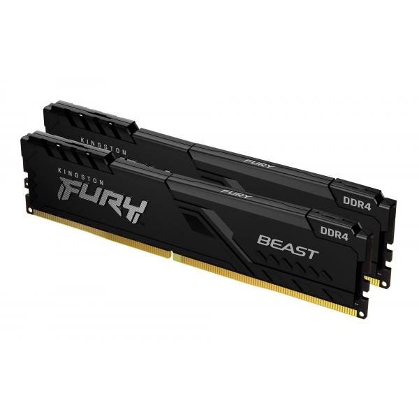 Kingston fury beast memoria ram 64gb 3600mhz ddr4 cl18 dimm (kit of 2) black