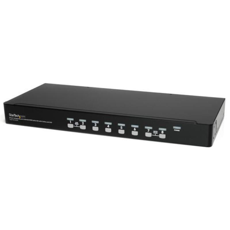 Kit switch kvm usb montabile a rack 1u a 8 porte