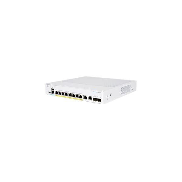 Cisco business 350 series cbs350-8fp-2g-eu switch gestito l2/l3 8 x 10/100/1000 (poe+) + 2 x combinazione gigabit ethernet/gigabit sfp poe+ (120 w) montabile su rack