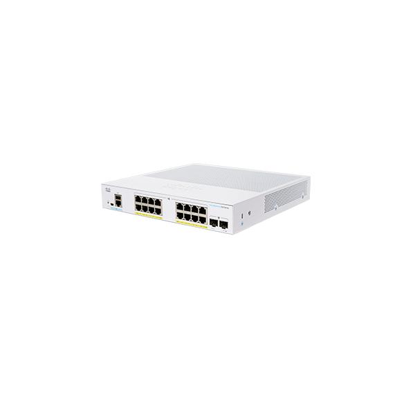 Cisco business 350 series cbs350-16fp-2g-eu switch gestito l3 16 x 10/100/1000 (poe+) + 2 x gigabit sfp poe+ (240 w) montabile su rack