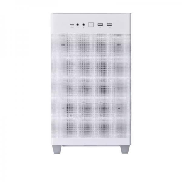 Asus prime ap201 tg, case micro-atx, 33 litri, pannelli tool-free, mesh quasi filtrante, supporto per dissipatori da 360 mm, compatibile con schede grafiche fino a 338 mm e psu atx standard, bianco