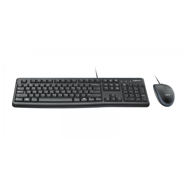 Logitech mk120 kit tastiera e mouse, layout tedesco qwertz, nero
