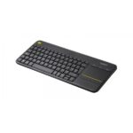 Logitech k400 plus tastiera wireless touch tv, facili controlli multimediali e touchpad integrato, tastiera htpc per tv collegata al pc, windows, android, chrome os, laptop, italiano qwerty - nero