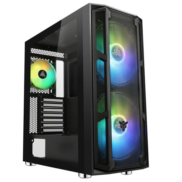 Itek majes 20 mesh evo case full tower pannello laterale in vetro temperato frontale mesh 2x20cm ventole argb 2xusb 2.0 2xusb 3.0 black