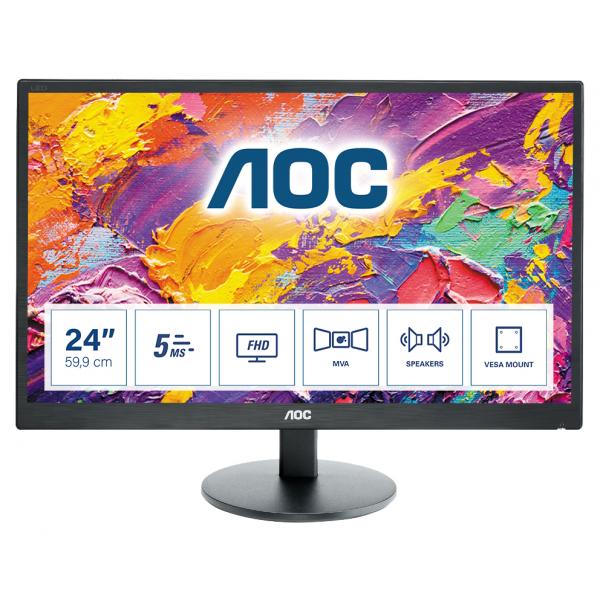 Aoc monitor 23.6`` led mva m2470swh 1920x1080 full hd tempo di risposta 5 ms