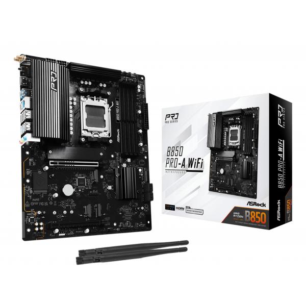 MB Asrock AM5 B850 Pro-A WiFi- 4*DDR5 4*SATA3- 4*M.2- HDMI- Type-C- WiFi 6E + BT- ATX