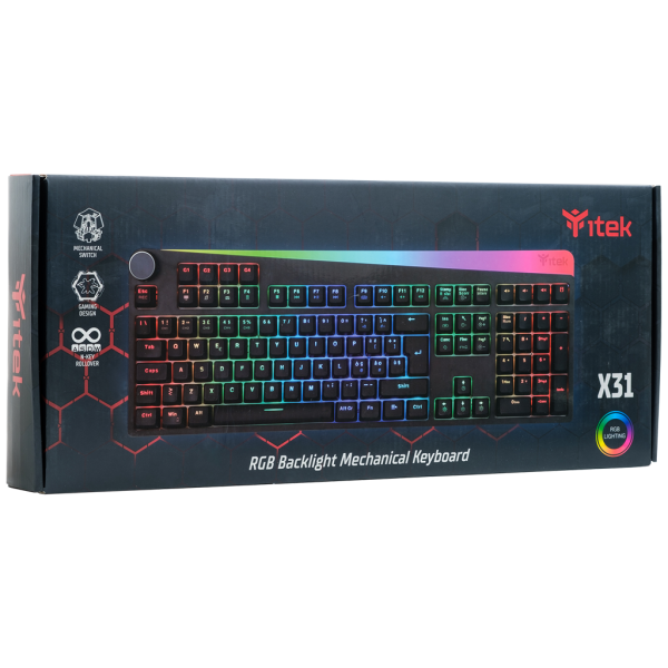 Tastiera Gaming X31 - Meccanica-  Switch Blu OUTEMU- RGB- Macro- Software- Special Design