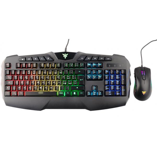 Combo Tastiera e Mouse T20 -  Membrana- RGB- Multimediale- Mouse con software- RGB- Sensore P3212