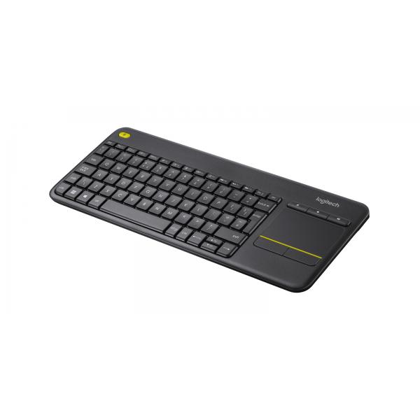 Tastiera LOGITECH RETAIL - K400 Plus- Wireless- Touchpad- Multimediale- Nera