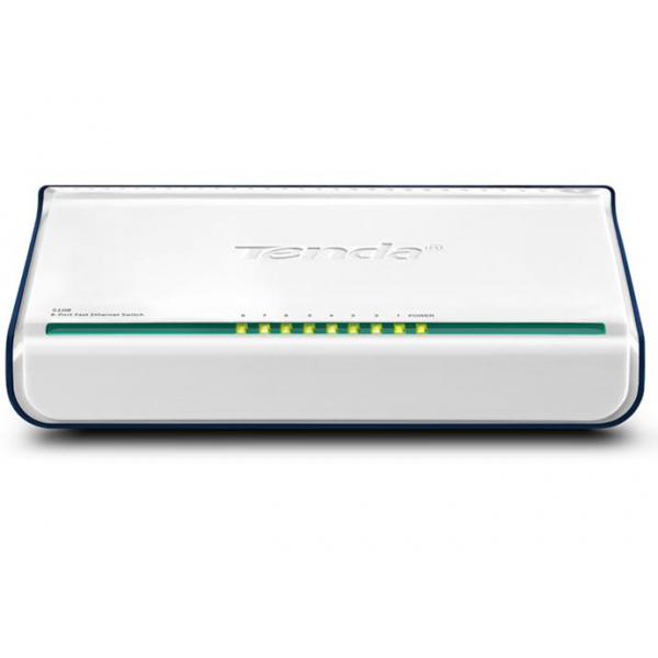 Tenda SWITCH SOHO S108 - 8P LAN 10/100- IEEE 802.3ux- Capacità 1.6Gbps INPUT 100-240V AC50/60HZ OUTPUT 5.0V 0.6A
