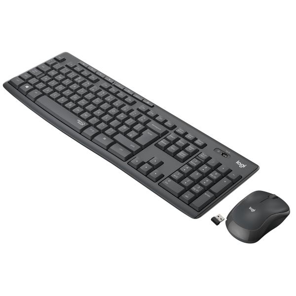 TASTIERA LOGITECH+MOUSE Wireless Desktop MK295 SILENT COMBO USB GRAFITE 920-009797