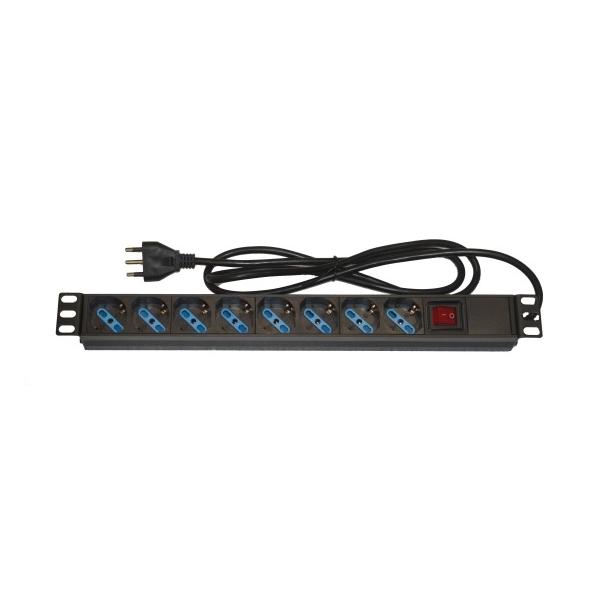 ARMADIO RACK MULTIPRESA 8 PRESE 19 TRIPOLARI/SCHUKO INTERRUTORE ITALIA