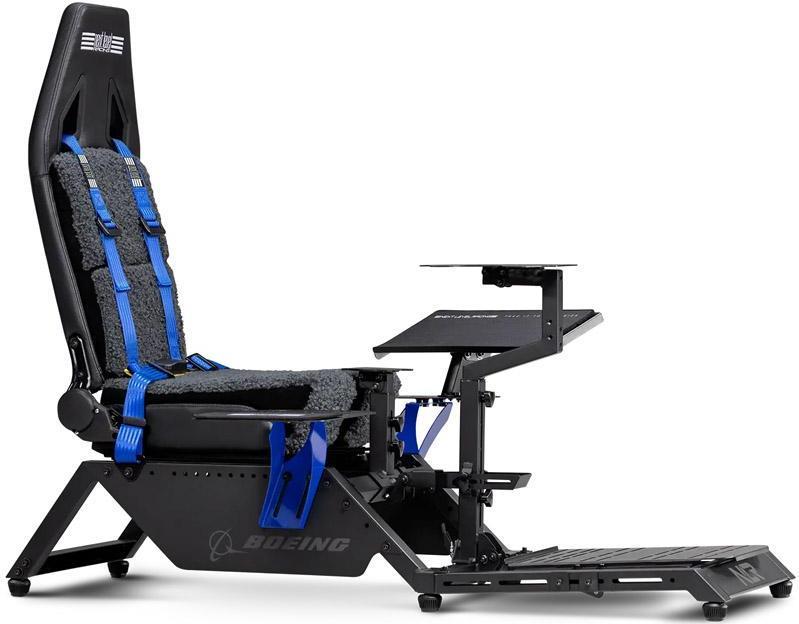 Next Level Racing Boeing Commercial Edition - Flugsimulator-Cockpit - hochdichter Schaumstoff, Polyurethan-Kunstleder, faux wool - blue highlights (NLR-S027)