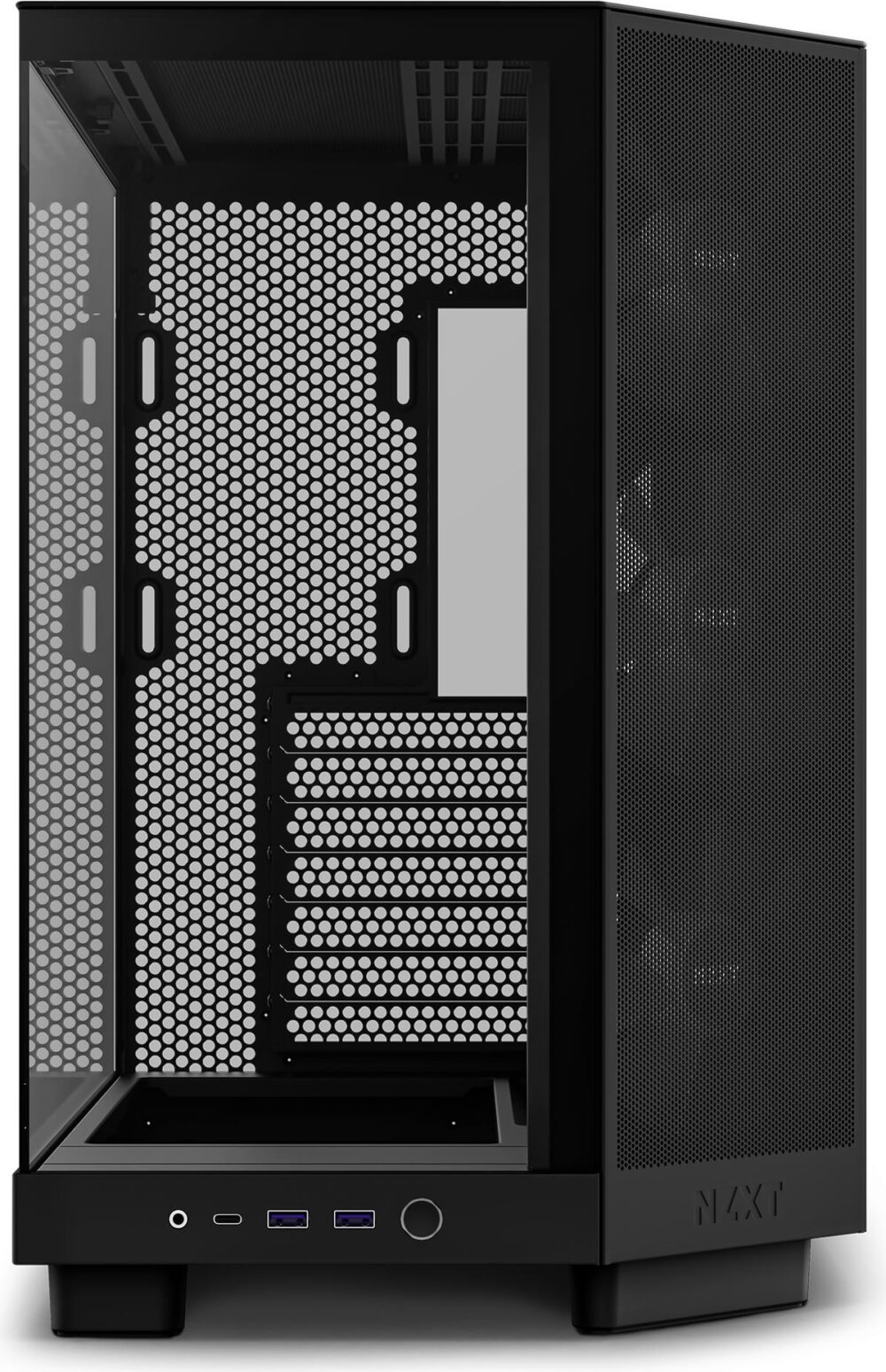 NZXT H series H6 Flow RGB - Mid tower - ATX - Seitenteil mit Fenster (gehärtetes Glas) - keine Spannungsversorgung - mattschwarz - USB/Audio (CC-H61FB-R1)