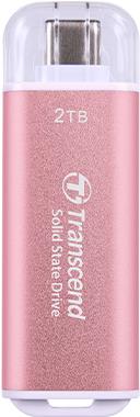 Transcend ESD300P - SSD - 2 TB - extern (tragbar) - USB 3.2 Gen 2x1 (USB-C Steckverbinder) - Rosy Pink (TS2TESD300P)