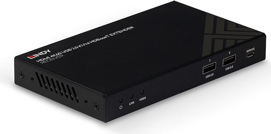 LINDY - KVM / Audio / Serial / Infrared Extender - Empfänger - HDBaseT 2,0 - über CAT 6 - USB - bis zu 150 m (38389)